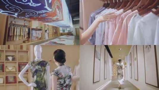 美女服装店旗袍高清在线视频素材下载