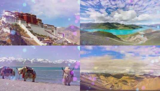 4K大气梦幻西藏美景舞蹈背景视频藏族高清在线视频素材下载