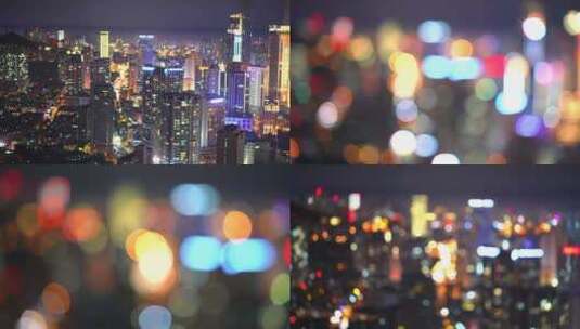 色霓虹灯 霓虹灯 城市夜景高清在线视频素材下载