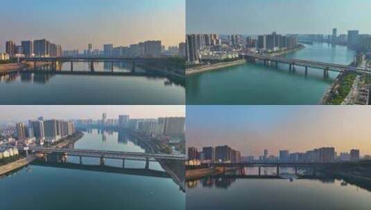衡阳湘江公铁大桥高清在线视频素材下载