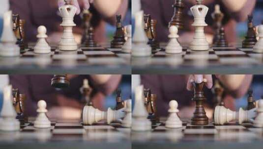 下棋的慢镜头高清在线视频素材下载