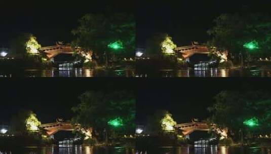 浙江温州泰顺县廊桥夜景灯光高清在线视频素材下载