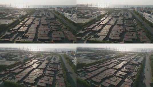辽宁营口港港口航拍高清在线视频素材下载