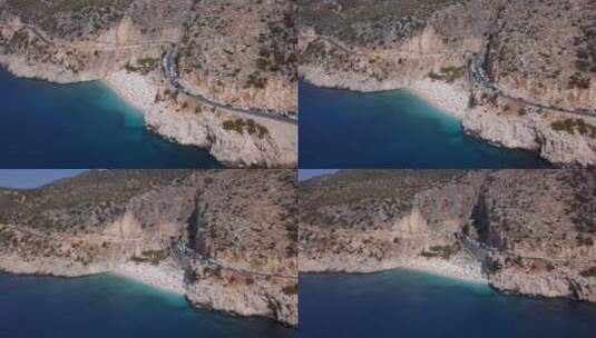 土耳其卡斯卡普塔斯海滩的无人机镜头高清在线视频素材下载