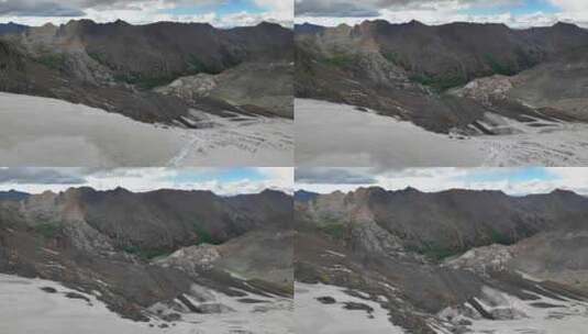 航拍川西沙鲁里山脉加拉本森雪山冰川高清在线视频素材下载