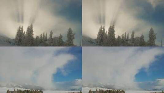 美丽雪山雪景高清在线视频素材下载