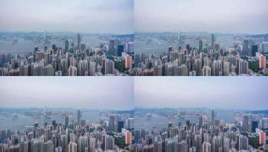香港城市天际线延时摄影高清在线视频素材下载