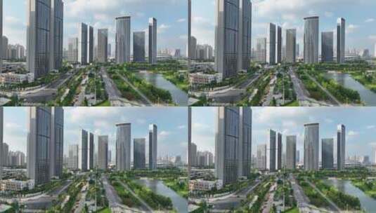 武汉工绿城住宅高清在线视频素材下载
