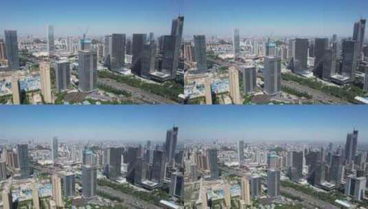 山东济南奥体CBD金融中心商务建筑高楼大厦高清在线视频素材下载