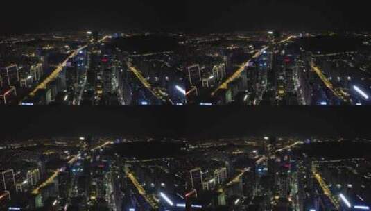 山东济南城市夜景交通航拍高清在线视频素材下载