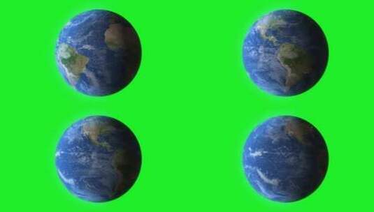绿幕背景和蓝色的地球高清在线视频素材下载