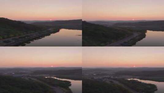 落日日出无人机航拍镜头素材高清1080p高清在线视频素材下载