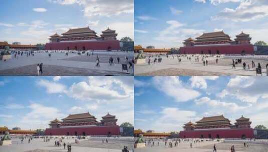 北京故宫午门风云延时上摇镜头高清在线视频素材下载