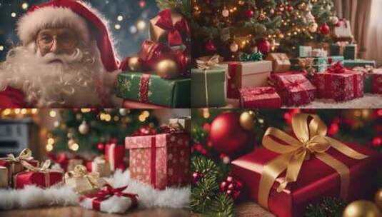 圣诞老人和圣诞礼物高清在线视频素材下载