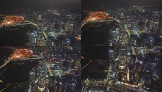 深圳华润大厦夜景俯拍高清在线视频素材下载