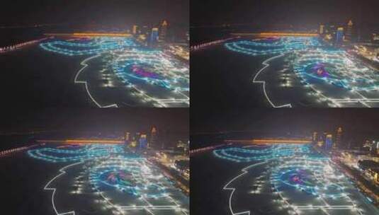 中国黑龙江哈尔滨松花江冬季冰雪嘉年华航拍高清在线视频素材下载