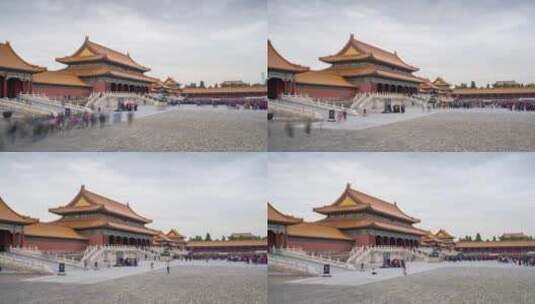 北京故宫人流延时拍摄高清在线视频素材下载