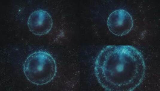 蓝色粒子环绕星系动画高清在线视频素材下载