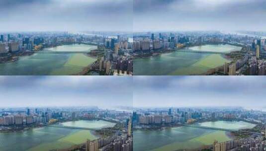 武汉沙湖航拍4k高清在线视频素材下载