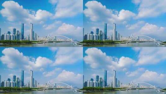 8a广州珠江新城高楼大厦建筑群高清在线视频素材下载