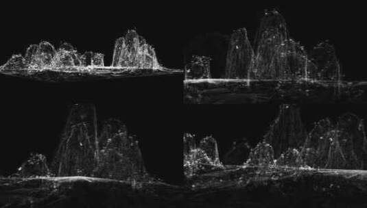 4K粒子山川全息投影高清在线视频素材下载