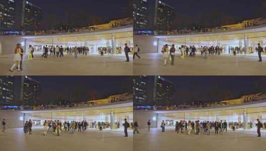 上海静安寺广场apple静安苹果游客人流高清在线视频素材下载