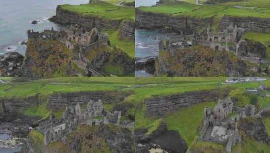 4k废弃的城堡在悬崖海边高清在线视频素材下载