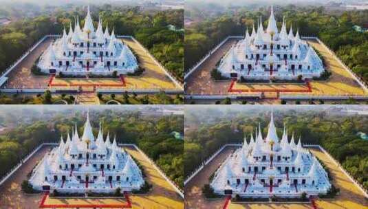 泰国瓦塔索卡拉姆寺鸟瞰航拍高清在线视频素材下载