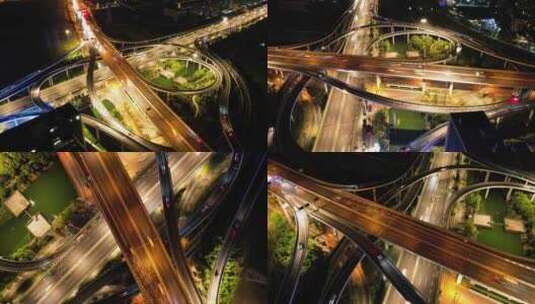 杭州钱塘新区东德立交桥延时摄影合集高清在线视频素材下载