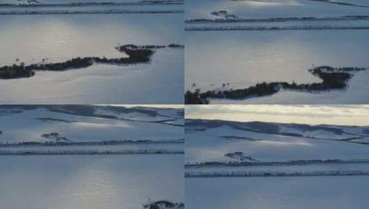 美景如画的牙克石雪地景-航拍高清在线视频素材下载