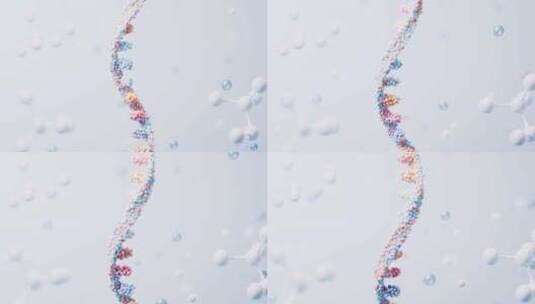 生物科技概念RNA基因3D渲染高清在线视频素材下载