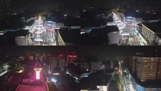 河南新乡市夜景航拍高清在线视频素材下载