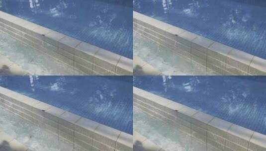 夏天游泳池池水波光粼粼高清在线视频素材下载