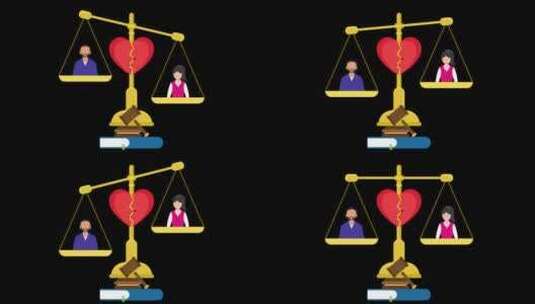 婚姻冲突作为分手的后果动画4K高清在线视频素材下载