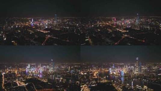 上海大全景夜景航拍高清在线视频素材下载