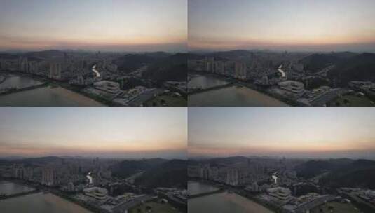 湖南湘潭城市风光交通建筑航拍高清在线视频素材下载