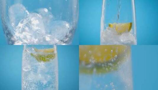 柠檬气泡水夏日冷饮15秒朋友圈创意小视频高清在线视频素材下载