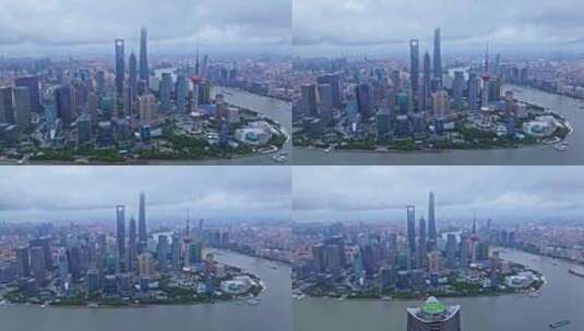 上海台风暴风雨来临前黑云压城航拍高清在线视频素材下载