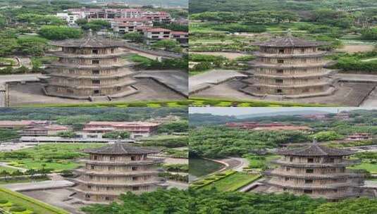 竖屏航拍福建莆田南山广化寺释迦文佛塔高清在线视频素材下载