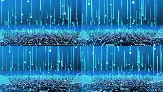 科技城市数字信息高速光效全息未来感背景高清在线视频素材下载