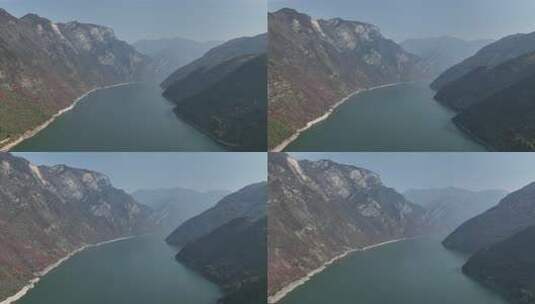 长江三峡巫峡红叶高清在线视频素材下载