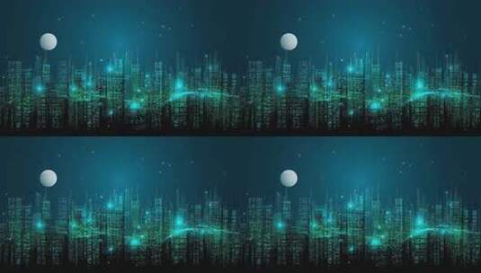 科技感夜景城市建筑群高清在线视频素材下载