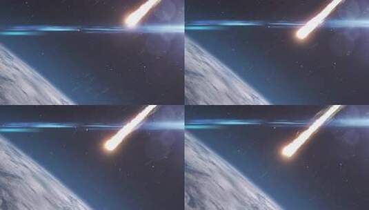 流星划过地球太空景象高清在线视频素材下载