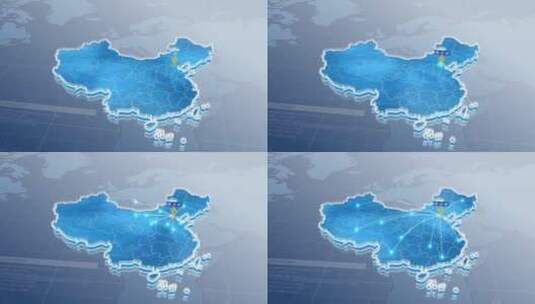 中国地图辐射模板高清AE视频素材下载