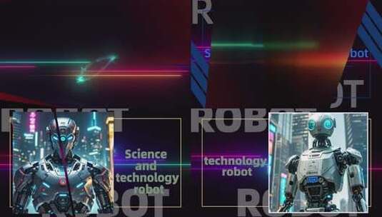 科技机器人相册高清AE视频素材下载