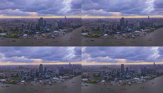 上海徐汇滨江西岸艺术中心CBD航拍高清在线视频素材下载