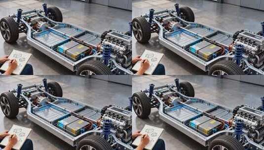 新能源汽车底盘设计绘图场景高清在线视频素材下载