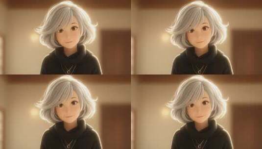 动画人物微笑特写温暖治愈高清在线视频素材下载