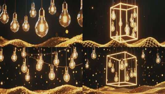 辉煌吊灯粒子特效动画背景高清在线视频素材下载