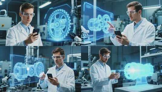 实验室科研人员使用手机高清在线视频素材下载